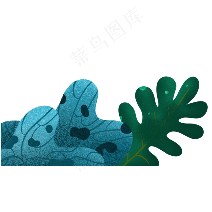 绿色的卡通枝叶植物(2000X2000(DPI:300))psd模版下载