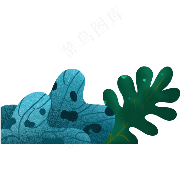 绿色的卡通枝叶植物(2000X2000(DPI:300))psd模版下载