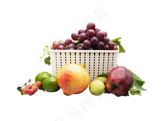 白色果篮装水果