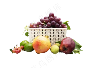 白色果篮装水果