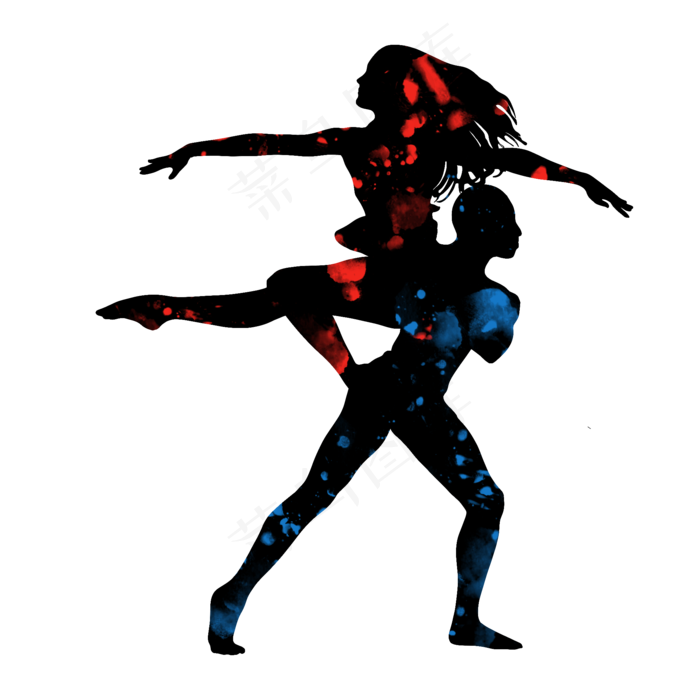 开学季舞蹈社团招新剪影,免抠元素(2000X2000(DPI:300))psd模版下载