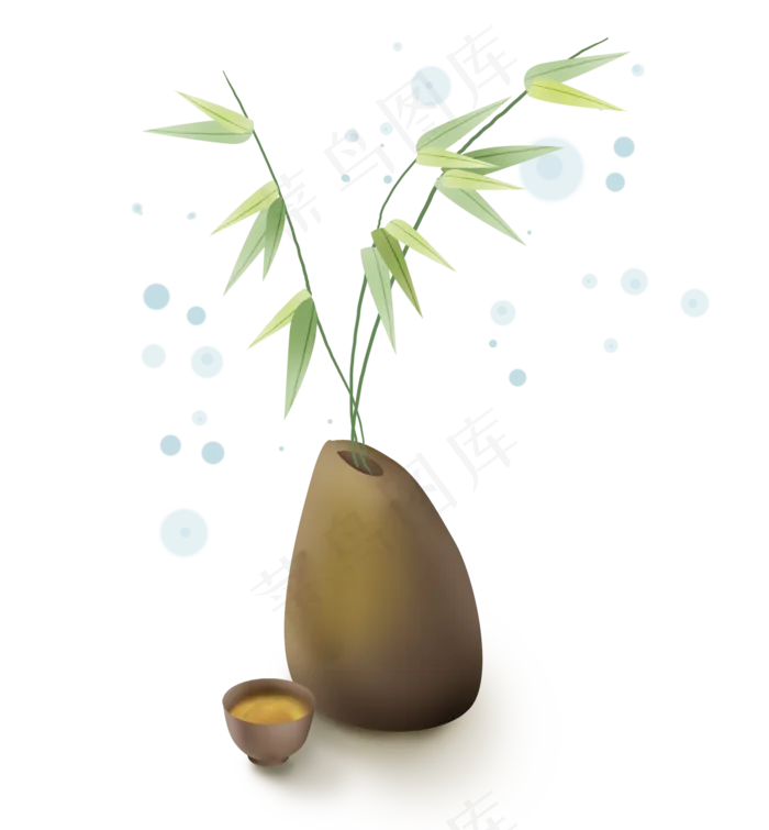 中国风茶饮与竹子(2000X2158(DPI:299))psd模版下载