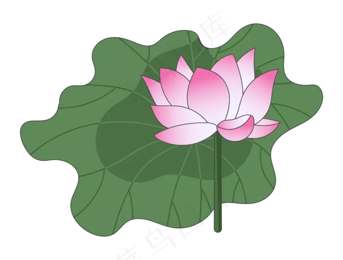 绿色荷叶荷花(2000X2000)ai矢量模版下载