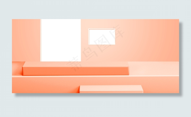 橘色空间几何电商促销Banner背景