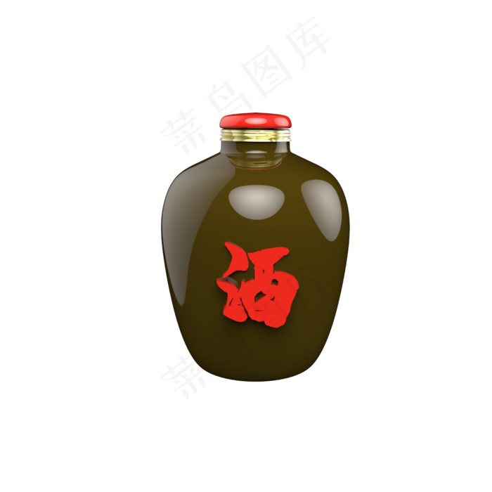 一坛子酒免抠素材(2500X2500(DPI:300))psd模版下载
