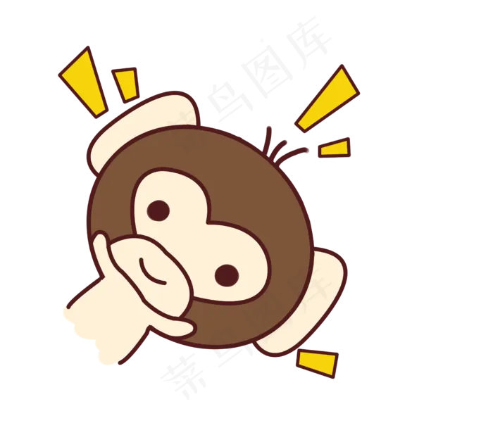 小清新动物可爱猴子png(2480X2188(DPI:299))psd模版下载