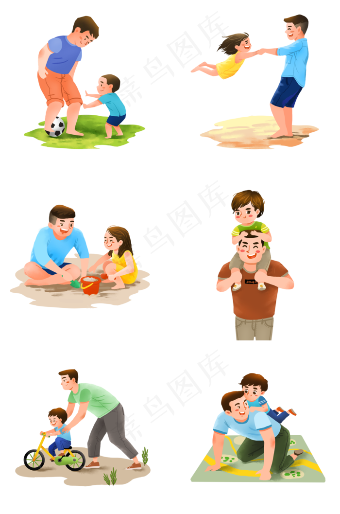 爸爸和孩子玩耍系列(2000X3020(DPI:300))psd模版下载