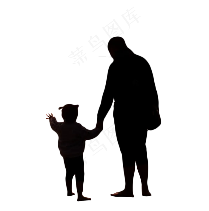 父亲拉女儿手看落日(977X987(DPI:300))psd模版下载