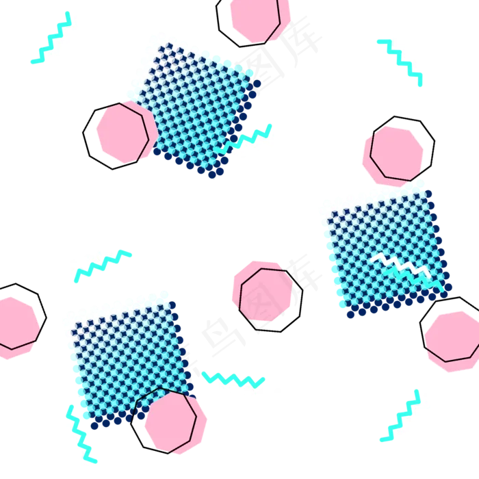 不规则图案孟菲斯风格,免抠元素(2000*2000px 300 dpi )psd模版下载