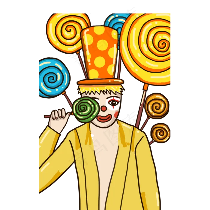 卡通愚人节小丑下载(2000X2000(DPI:300))psd模版下载
