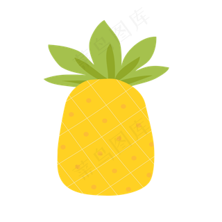 手绘夏季夏天水果菠萝免扣素材