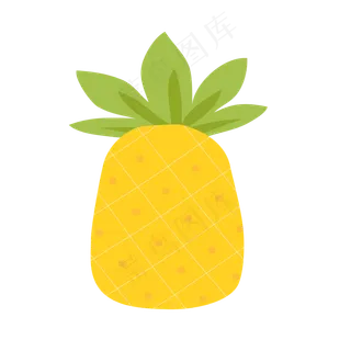 手绘夏季夏天水果菠萝免扣素材