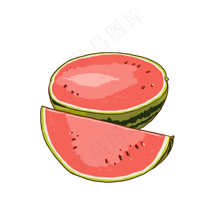 夏季水果西瓜手绘小清新手账(3000X3000(DPI:300))psd模版下载