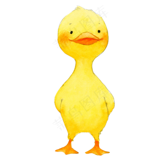 水彩行走的小鸭子,免抠元素