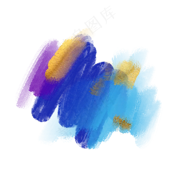 金箔水彩笔触,免抠元素(2000X2000(DPI:300))psd模版下载