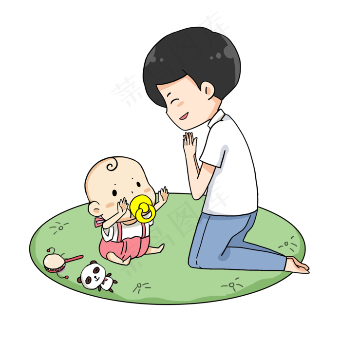 和孩子玩耍的父亲(2000X2000(DPI:300))psd模版下载