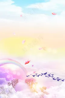 渐变七夕创意唯美合成背景