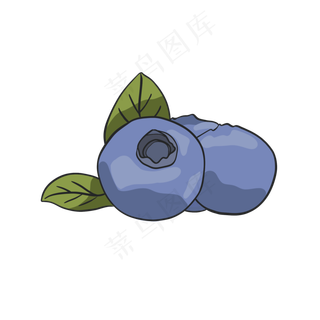 蓝莓手绘卡通素材