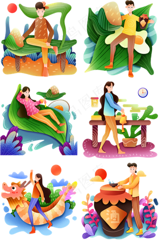 端午节吃粽子男孩合集