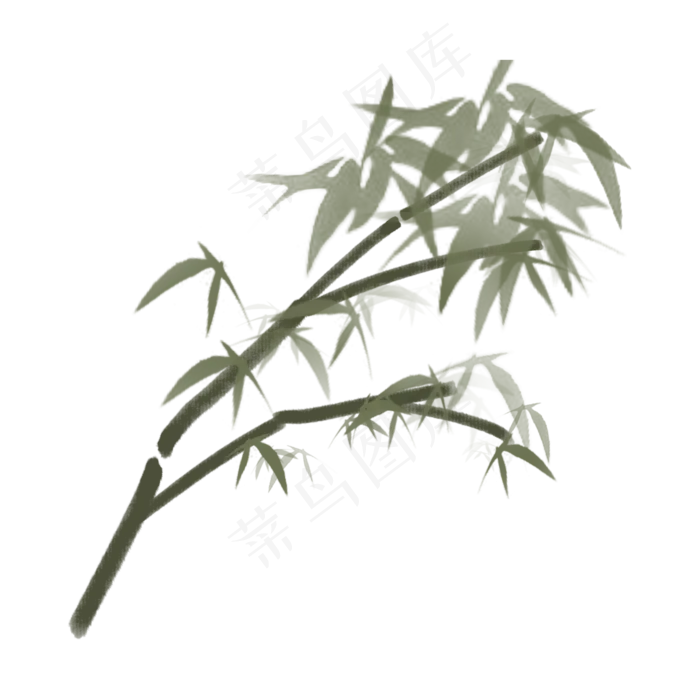 柱子水墨装饰免抠(2000X2000(DPI:300))psd模版下载