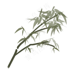 柱子水墨装饰免抠