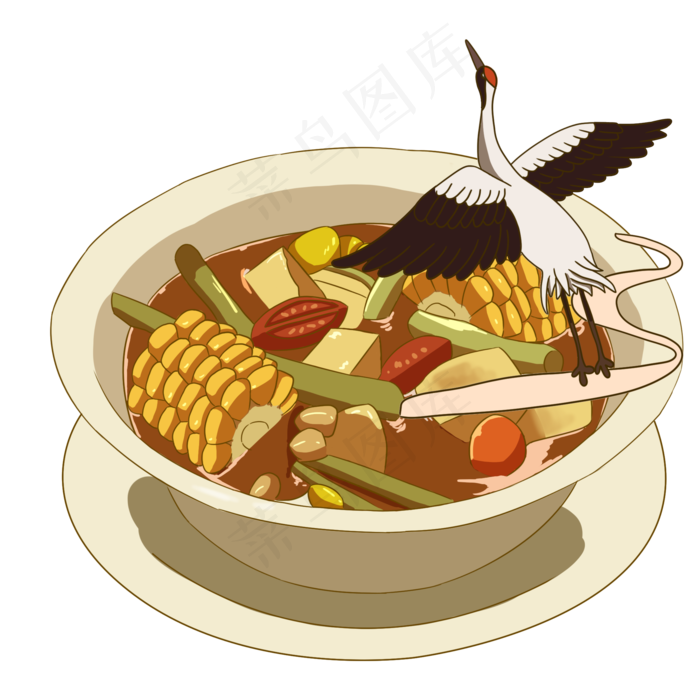 创意国潮美食,免抠元素