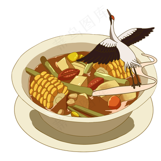 创意国潮美食,免抠元素