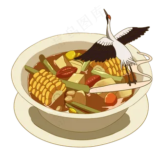 创意国潮美食,免抠元素 创意国潮美食,免抠元素