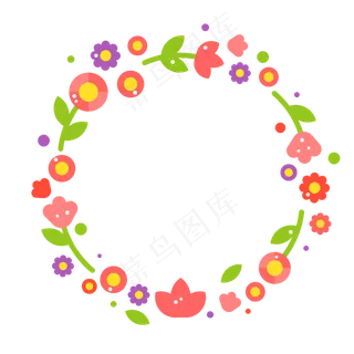 花环彩色植物