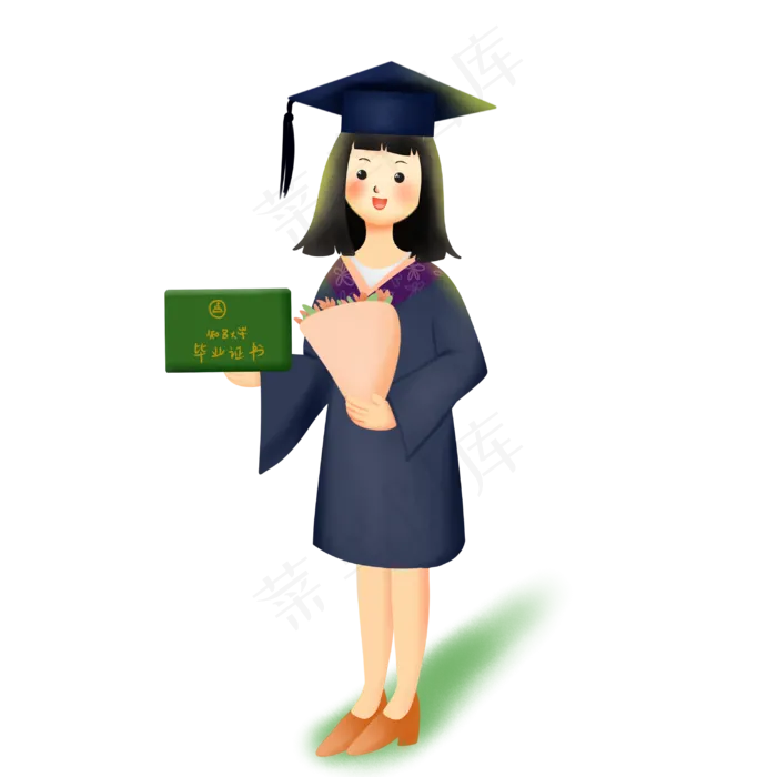 大学单人学士服毕业照(3000X3000(DPI:300))psd模版下载