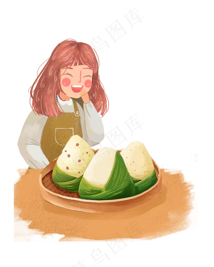 端午女孩粽子png素材(2000X2500(DPI:300))psd模版下载