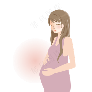 母亲节彩色卡通手绘孕妇
