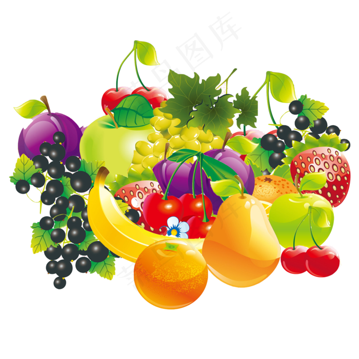 手绘美味水果组合