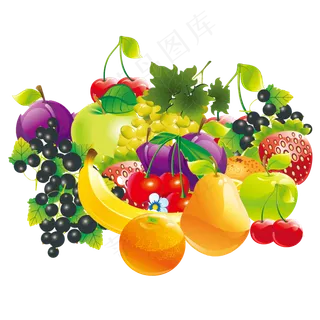 手绘美味水果组合