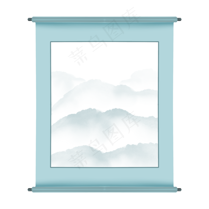 中国风水墨卷轴