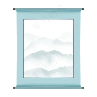 中国风水墨卷轴