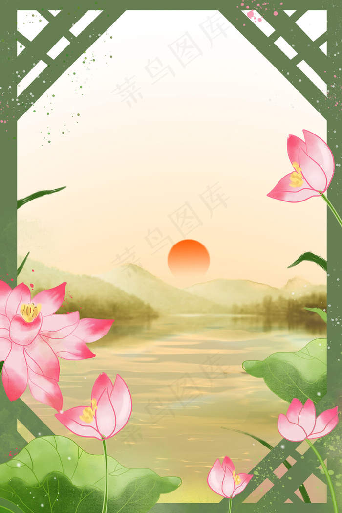 夏季夕阳西下黄昏美景(3545*5315px 	      )psd模版下载