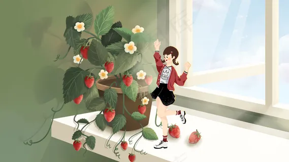 夏天创意草莓盆栽 夏天创意草莓盆栽