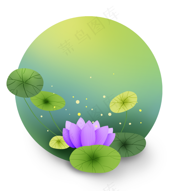 紫色荷花莲花文本框(2000X2158(DPI:299))psd模版下载