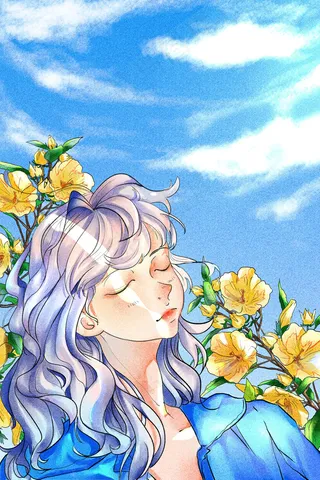 夏日的唯美治愈少女