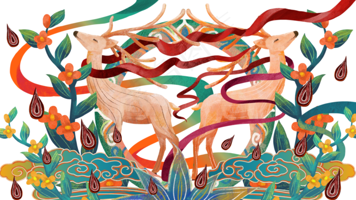 敦煌壁画图腾(2880X1620(DPI:300))psd模版下载