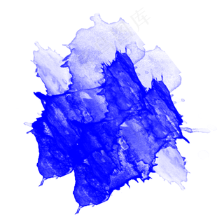 蓝色油漆涂抹元素