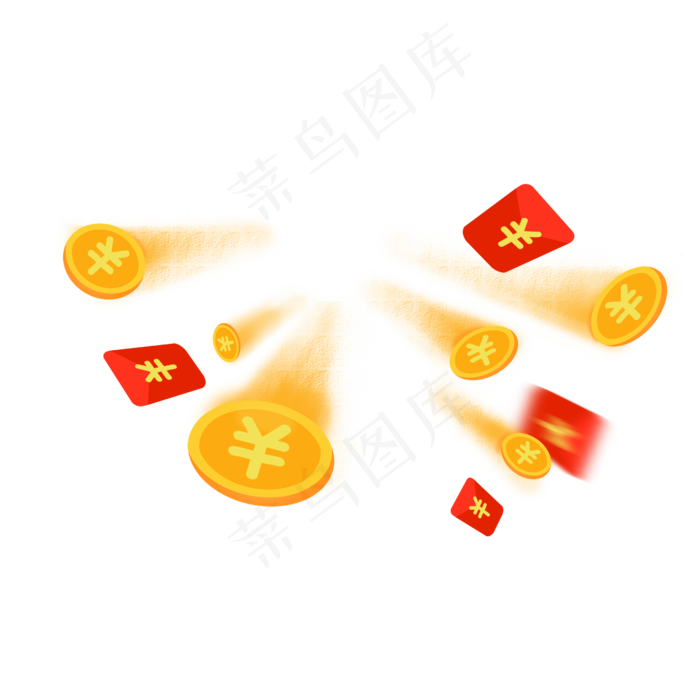 金币黄色系2.5Ｄ商业红包发散免抠,免抠元素(2500*2500px)psd模版下载