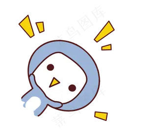 小清新动物手绘可爱企鹅png,免抠元素