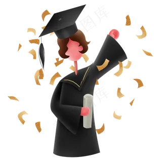 穿硕士服的人物