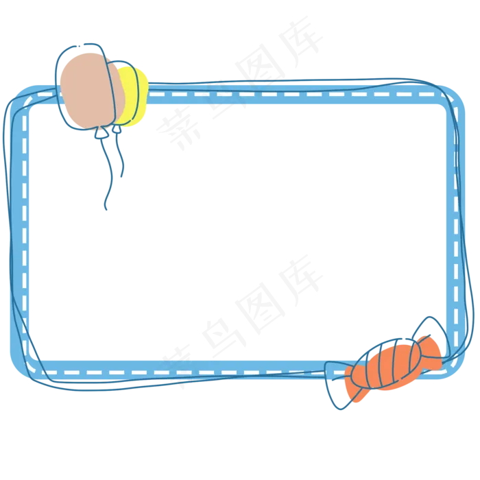 卡通糖果气球边框,免抠元素(2000*2000px 300 dpi )psd模版下载