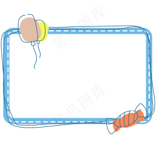 卡通糖果气球边框,免抠元素