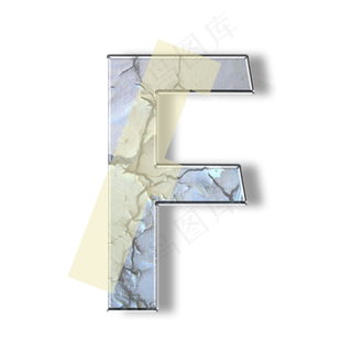 破旧裂纹墙壁PSD字母F