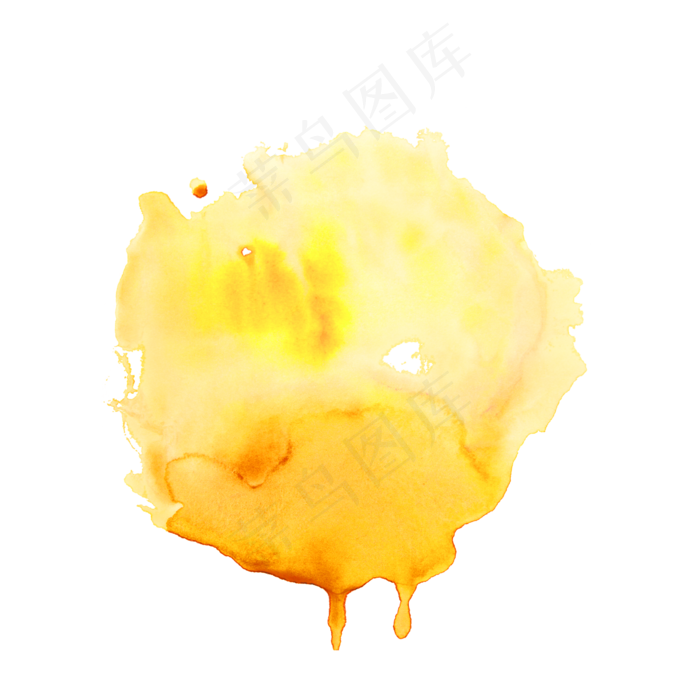 黄色水彩晕染效果元素