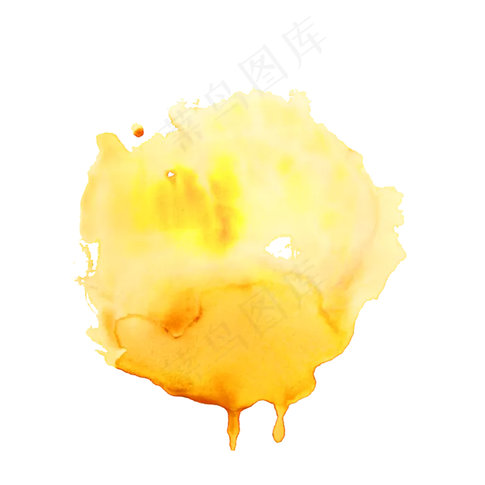 黄色水彩晕染效果元素(2000X2000(DPI:71))psd模版下载